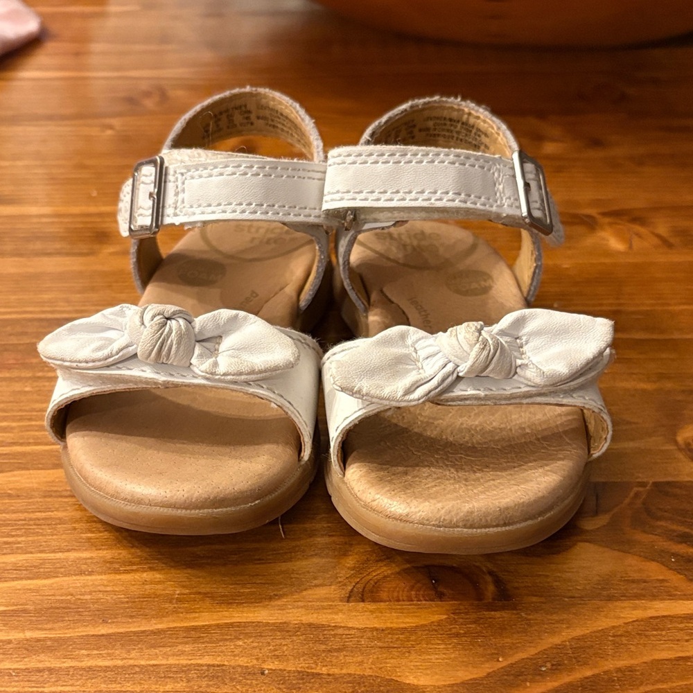 Stride Rite White Kids Sandals with Bow
